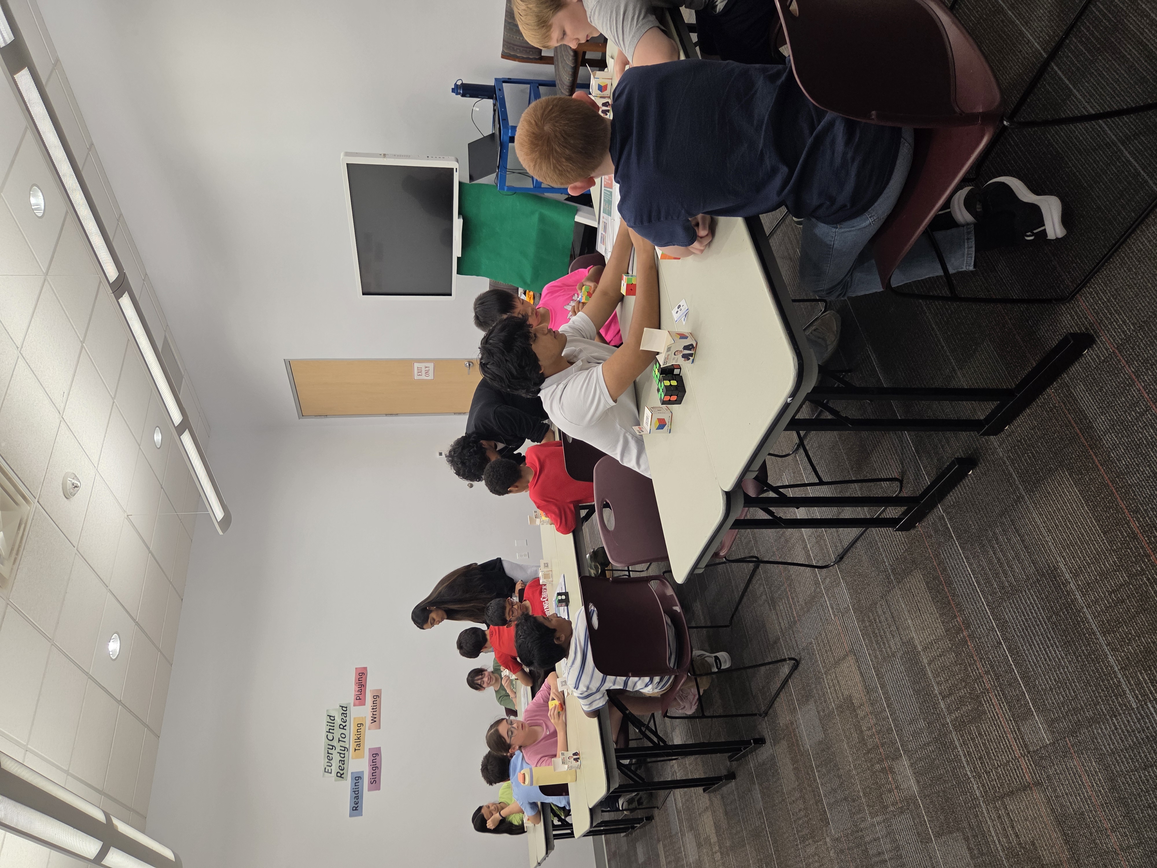 Students at a cube session